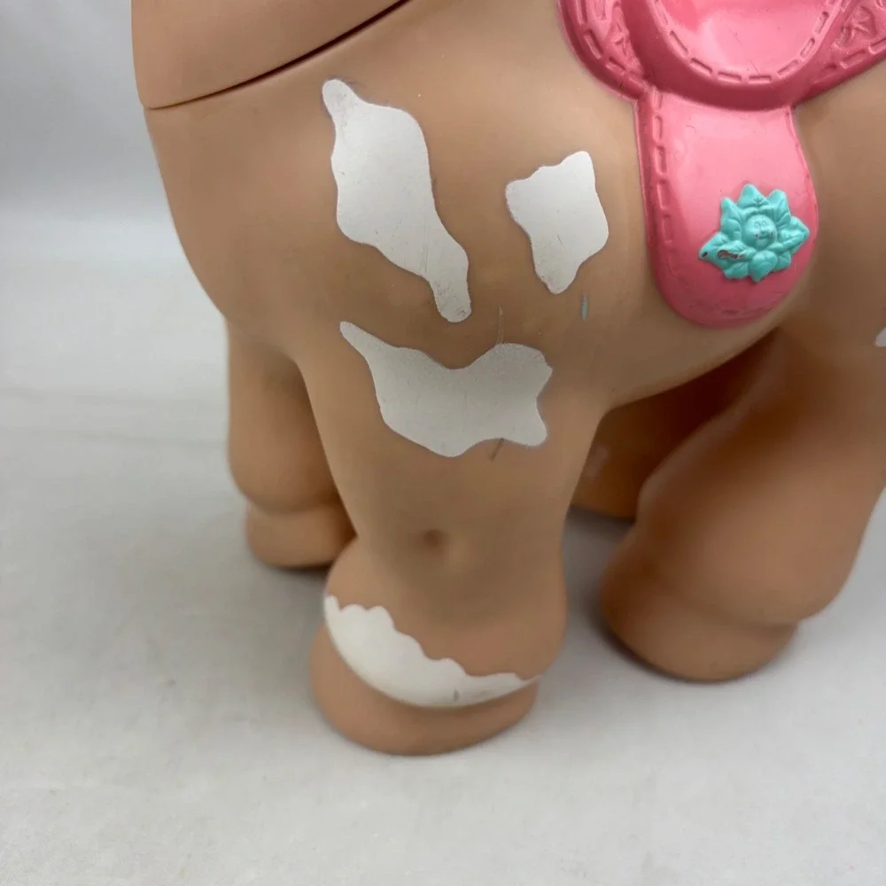 Vtg Cabbage Patch Kids CPK Crimp n Curl Pony Horse 1992 Tan White Pink Saddle